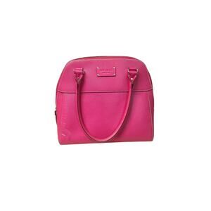 Kate Spade Pink Pebbled Leather Bowling Bag Satchel Vintage 12 x 10 x 5